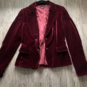 Vintage Garnet Velvet Blazer